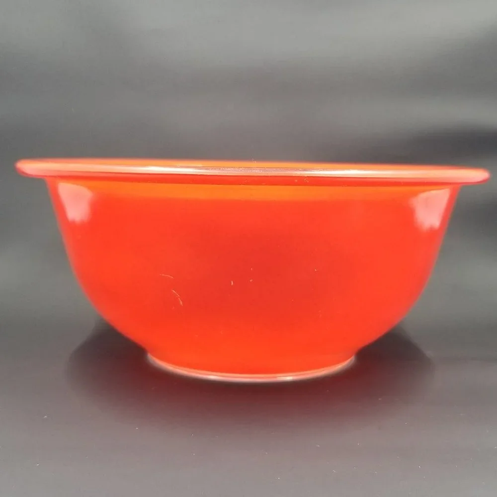 PYREX 322 1L Red Mixing Bowl Clear Bottom Vintage 1980s [ 2nd of of 2]